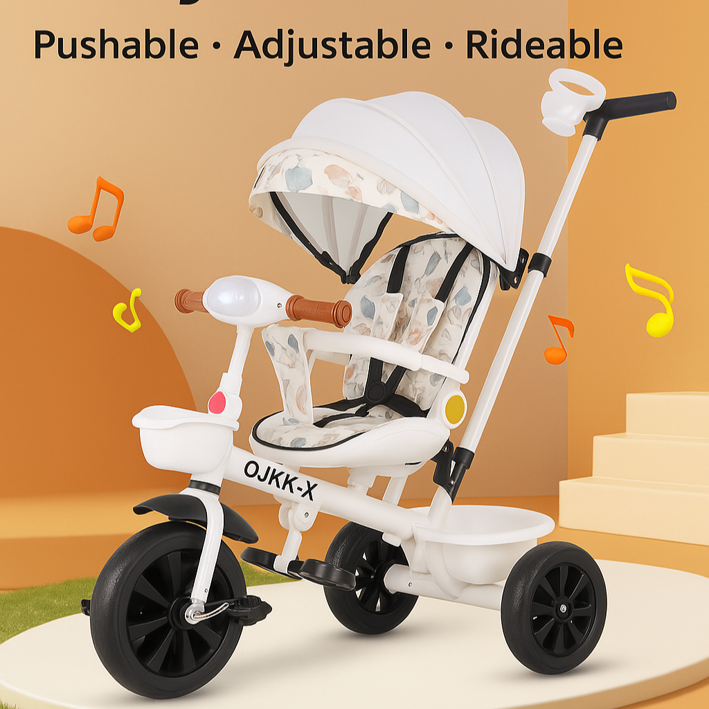 5-in-1 Kids Tricycle with Parent Handle
