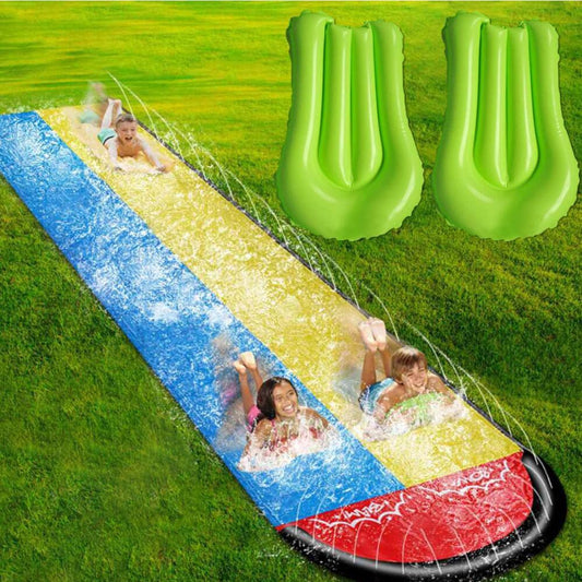 New Lawn Water Slides Double Waterslide Skateboard Grass Beach Inflatable Sliding Bed Surfboard